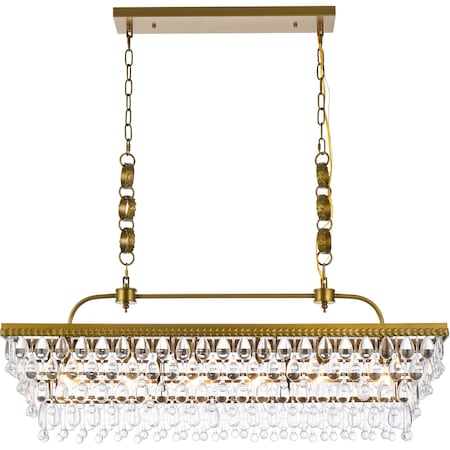 Nordic 40 Inch Rectangle Pendant In Brass